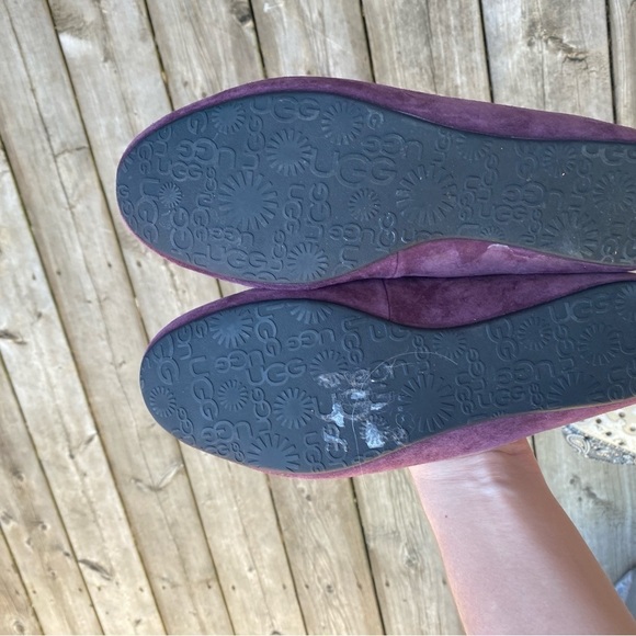 Ugg Sherpa Lined Ballet Flats Size 10 Burgundy - Picture 5 of 8